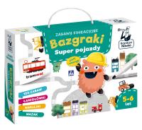 Zabawy edukacyjne Bazgraki Super pojazdy. Autor: Bożena Dybowska, Anna Grabek. SmakLiter.pl Okładka książki Zabawy edukacyjne Bazgraki Super pojazdy