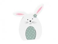 Opakowanie Zając dekoracja drewniana biała 13,5x11.8x2,1cm