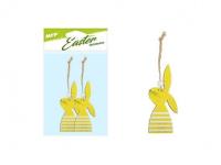 Opakowanie Zające zawieszka drewniana żółta 11cm 2 szt