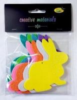 Opakowanie Zajączki z pianki brokatowej 10cm 8szt mix