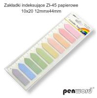 Zakładki indeksujące 12x44mm 10x20szt papierowe. Wydawca: PENWORD. SmakLiter.pl Opakowanie Zakładki indeksujące 12x44mm 10x20szt papierowe