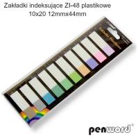 Zakładki indeksujące 12x44mm 10x20szt plastikowe. Wydawca: PENWORD. SmakLiter.pl Opakowanie Zakładki indeksujące 12x44mm 10x20szt plastikowe