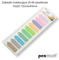 Zakładki indeksujące 12x44mm 10x20szt plastikowe. Wydawca: PENWORD. SmakLiter.pl Opakowanie Zakładki indeksujące 12x44mm 10x20szt plastikowe