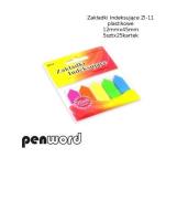 Zakładki indeksujące 12x45mm 5x25szt plastikowe. Wydawca: PENWORD. SmakLiter.pl Opakowanie Zakładki indeksujące 12x45mm 5x25szt plastikowe