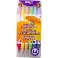 Opakowanie Zakreślacz i cienkopis 2w1 6 kolorów STRIGO