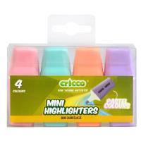 Zakreślacze mini pastel 4 kolory CRICCO. Wydawca: Cricco. SmakLiter.pl Opakowanie Zakreślacze mini pastel 4 kolory CRICCO