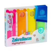 Zakreślacze z łapkami Astrapen Animals neon 4 kolory. Wydawca: ASTRA art-pap. SmakLiter.pl Opakowanie Zakreślacze z łapkami Astrapen Animals neon 4 kolory