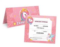 Opakowanie Zaproszenie na urodziny - Jednorożec 17x15cm
