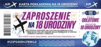 Opakowanie Zaproszenie Urodziny 18 (10szt)
