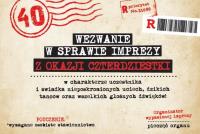 Opakowanie Zaproszenie Urodziny 40 ZA-106 (10szt.)