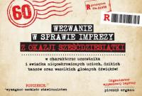 Opakowanie Zaproszenie Urodziny 60 ZA-108 (10szt.)