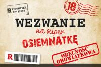 Opakowanie Zaproszenie Urodziny Osiemnastka ZA-80 (10szt.)