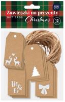 Zawieszki na prezent 12szt Kraft Christmas. Wydawca: INTERDRUK. SmakLiter.pl Opakowanie Zawieszki na prezent 12szt Kraft Christmas