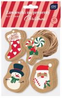 Opakowanie Zawieszki na prezent 12szt Kraft Christmas