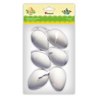 Opakowanie Zawieszki plastikowe jajka 40x60mm białe 6szt