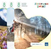 Zdobywam świat Karty pracy cz.1-3 Poziom 8. Autor: Justyna Hadryś. SmakLiter.pl Okładka książki Zdobywam świat Karty pracy cz.1-3 Poziom 8