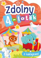 Zdolny 4-latek z naklejkami. Autor: Grabias Sabina. SmakLiter.pl Okładka książki Zdolny 4-latek z naklejkami
