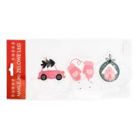 Żelowe naklejki dekoracyjne LED - Różowy samochód. Autor: Brak. SmakLiter.pl Okładka książki Żelowe naklejki dekoracyjne LED - Różowy samochód