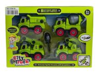 Opakowanie Zestaw 4 pojazdów budowlanych do skręcania