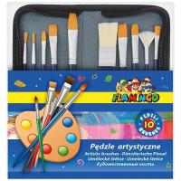 Zestaw artystycznych 10 pędzli z drewnianym uchwyt. Wydawca: Titanum. SmakLiter.pl Opakowanie Zestaw artystycznych 10 pędzli z drewnianym uchwyt