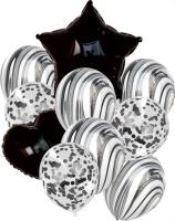 Zestaw balonów Czarna gwiazdka czarne serce 11el. Wydawca: GoParty. SmakLiter.pl Opakowanie Zestaw balonów Czarna gwiazdka czarne serce 11el