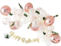 Zestaw balonów Happy Birthday różowe złoto 36el. Wydawca: GoParty. SmakLiter.pl Opakowanie Zestaw balonów Happy Birthday różowe złoto 36el