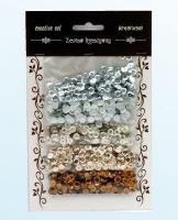 Opakowanie Zestaw cekiny srebrno brązowe 6mm 30g