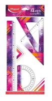 Opakowanie Zestaw Cosmic 2 ekierki, linijka 30 cm, kątomierz