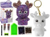 Opakowanie Zestaw DIY brelok renifer + kryształki czarny