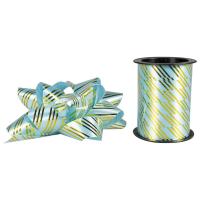 Opakowanie Zestaw do dekoracji prezentów w paski niebieski