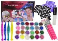 Opakowanie Zestaw do tatuaży z brokatem i szablonami