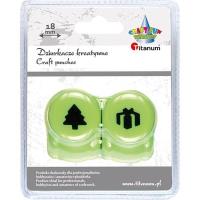 Zestaw dziurkaczy18mm motyw 2szt choinka, prezent. Wydawca: Titanum. SmakLiter.pl Opakowanie Zestaw dziurkaczy18mm motyw 2szt choinka, prezent