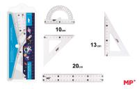 Zestaw geometryczny Kosmos 4 elementy w etui. Wydawca: MP Main Paper. SmakLiter.pl Opakowanie Zestaw geometryczny Kosmos 4 elementy w etui