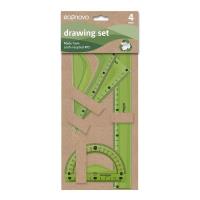 Opakowanie Zestaw geometryczny z linijką 30cm, recyklingu 4el