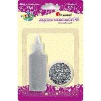 Opakowanie Zestaw klej z brokatem + brokat w słoiczku srebrny