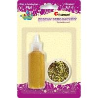 Opakowanie Zestaw klej z brokatem + brokat w słoiczku złoty