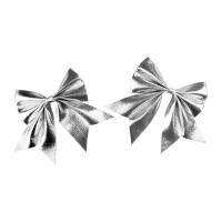 Opakowanie Zestaw kokard metalizowanych srebrnych 2szt