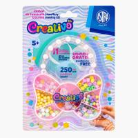 Zestaw koralików Motyl 250szt + 2m gumek ASTRA. Wydawca: ASTRA papiernicze. SmakLiter.pl Opakowanie Zestaw koralików Motyl 250szt + 2m gumek ASTRA