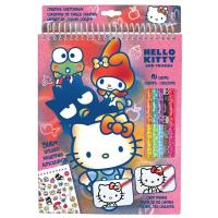 Zestaw kreatywny z kredkami 10 kolorów oraz naklejkami Hello Kitty HK50144. Wydawca: Kids Euroswan. SmakLiter.pl Opakowanie Zestaw kreatywny z kredkami 10 kolorów oraz naklejkami Hello Kitty HK50144