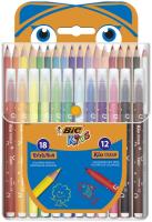 Opakowanie Zestaw kredki 2w1 + flamastry BIC