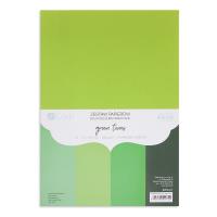 Zestaw papierów A4 Green Tones 220g  20 ark.. Wydawca: DP CRAFT. SmakLiter.pl Opakowanie Zestaw papierów A4 Green Tones 220g  20 ark.
