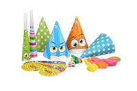 Opakowanie Zestaw PARTY dla 4 osób (4 czapeczki, 2 gwizdki, 2 trąbki, 4 balony metaliczne, 4 maski)