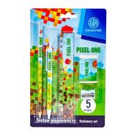 Zestaw piśmienniczy 5el Pixel ASTRA. Wydawca: ASTRA papiernicze. SmakLiter.pl Opakowanie Zestaw piśmienniczy 5el Pixel ASTRA