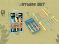 Opakowanie Zestaw sztućców z bioplastiku w pudełku 17el