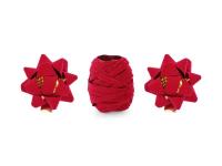 Opakowanie Zestaw welurowych wstążek i rozetek czerwony 3szt