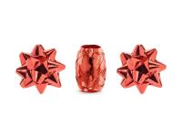 Zestaw wstążek i rozetek czerwony 3 sztuki. Wydawca: PartyDeco. SmakLiter.pl Opakowanie Zestaw wstążek i rozetek czerwony 3 sztuki