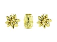 Opakowanie Zestaw wstążek i rozetek złoty mix 3szt