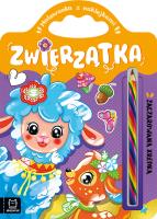 Zwierzątka. Malowanka z naklejkami. Zaczarowana kredka. Autor: Podgórska Anna. SmakLiter.pl Okładka książki Zwierzątka. Malowanka z naklejkami. Zaczarowana kredka