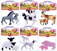 Opakowanie Zwierzęta flokowane farma mama i dziecko MIX