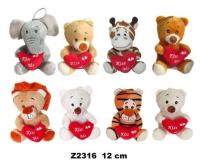 Opakowanie Zwierzęta z sercem 12cm MIX